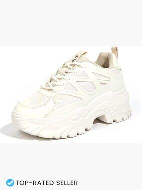 Chunky Platform Sneakers Women Lace Up Casual Comfortable Walking Tennis Shoes